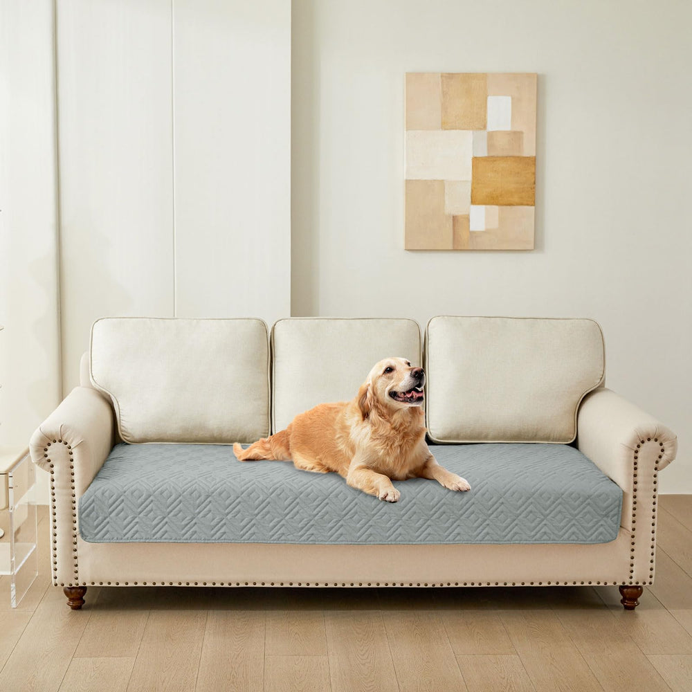 Hyha dog blanket multi-use setup illustrates protection on sofa, bed, car.
