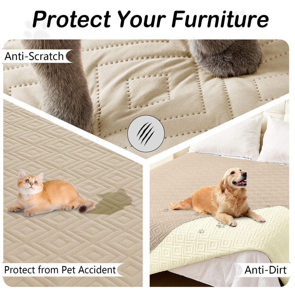 Hyha reversible dog blanket displays front and back colors for versatile styling.