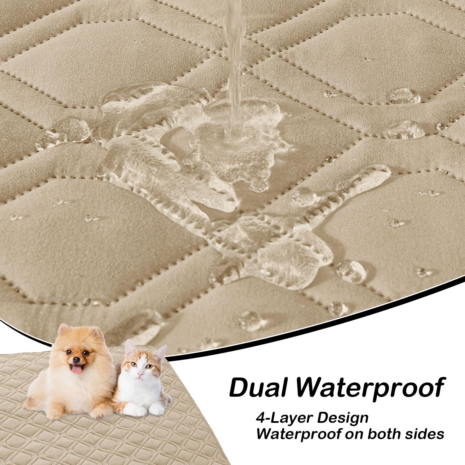 hyha waterproof dog blanket back design shows reversible two-tone styling