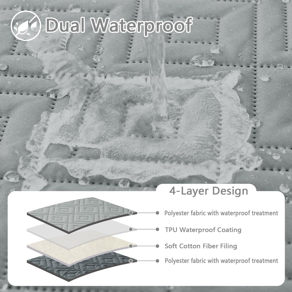 Hyha waterproof dog blanket back view demonstrates durable design for lasting use.