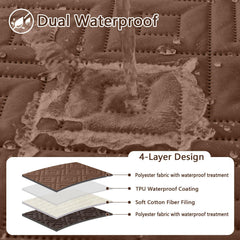 hyha waterproof dog blanket back view highlighting dual-color reversible design.