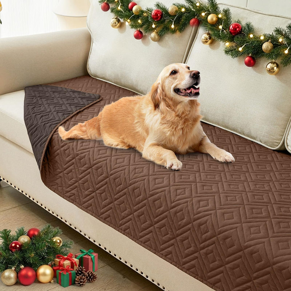 hyha waterproof dog blanket front view showing triple waterproof protection for spills.