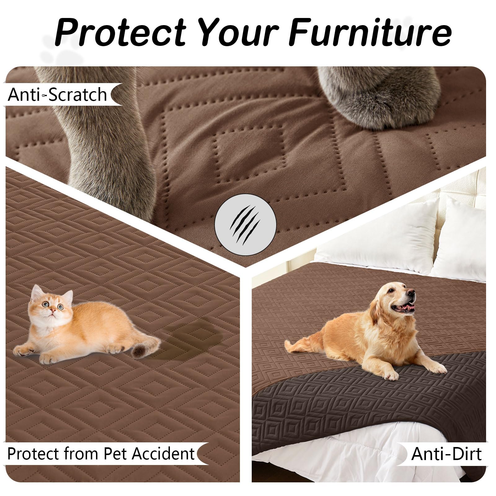 hyha waterproof dog blanket on sofa shows furniture protection from stains and hair.