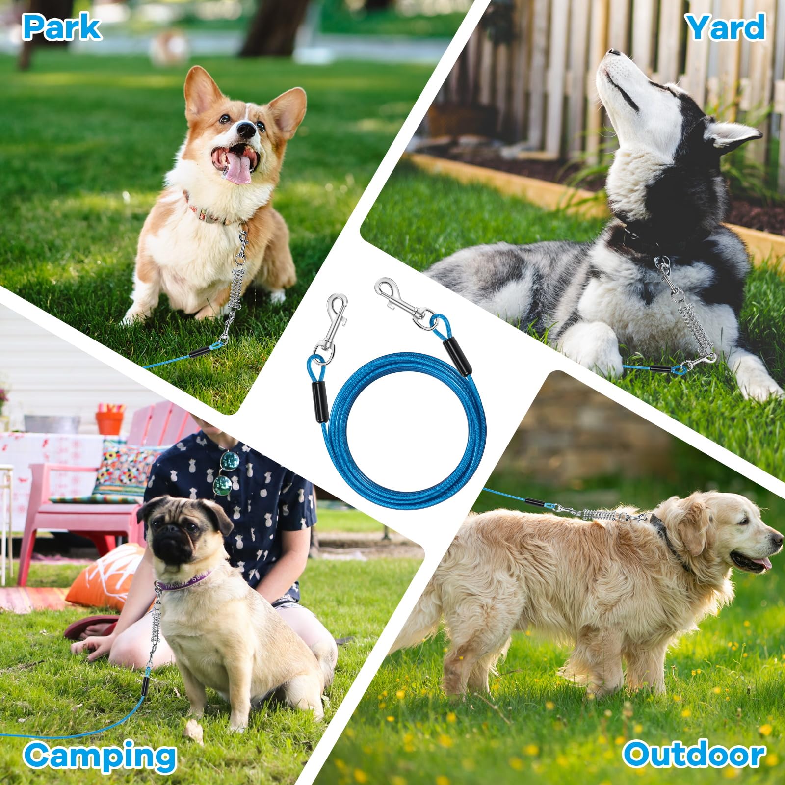 HYHJH dog tie-out cable ideal for yard and campground setups.