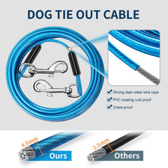 HYHJH dog tie-out cable swivel hook prevents tangling during active play.
