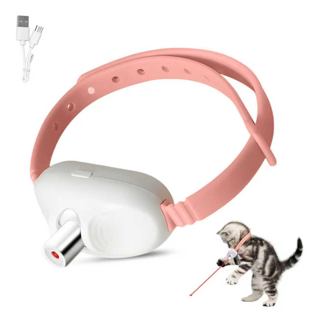 HYKCZOUS Laser Collar Cat Toy with laser beam in action for interactive play