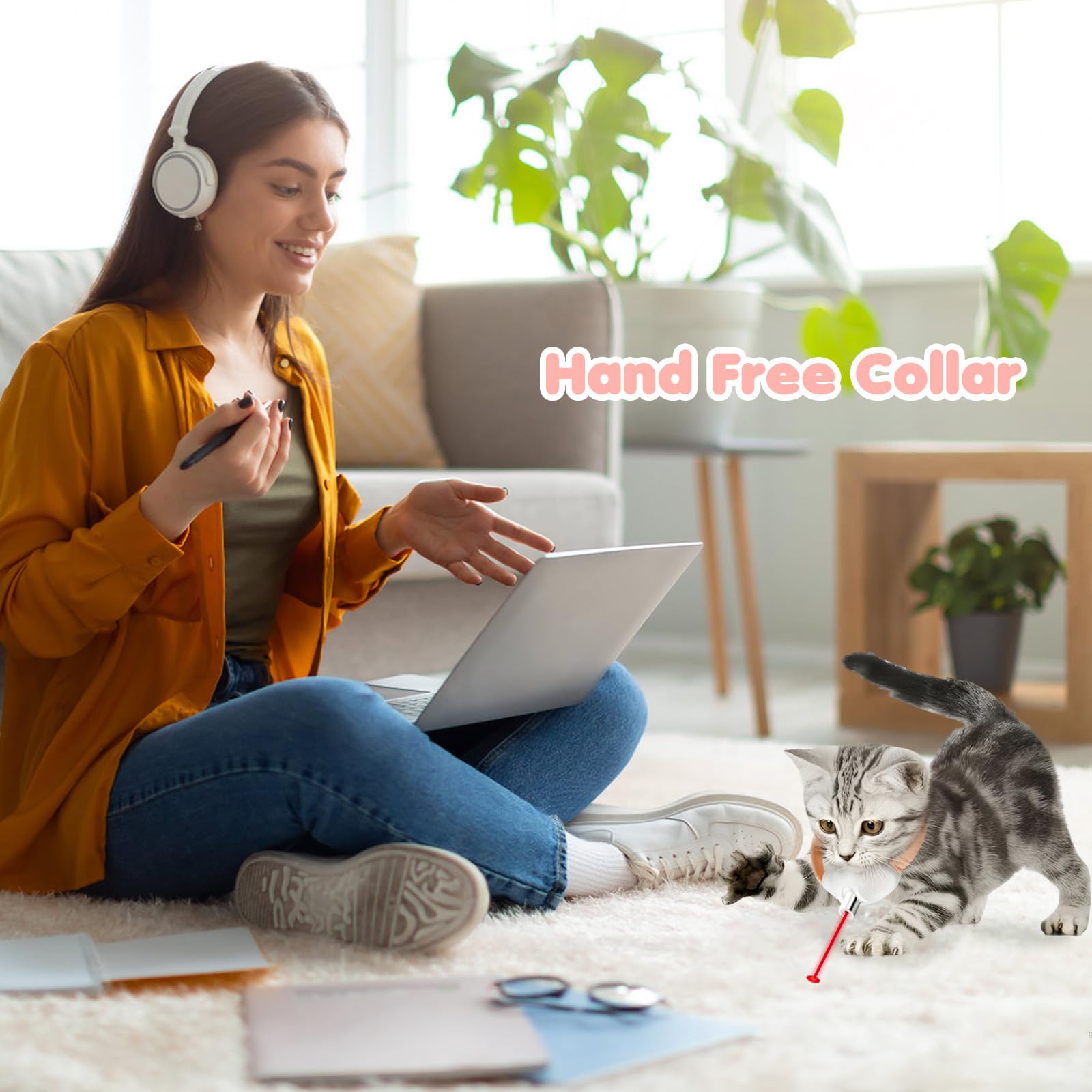 HYKCZOUS laser collar package includes charging cable and manual for convenience