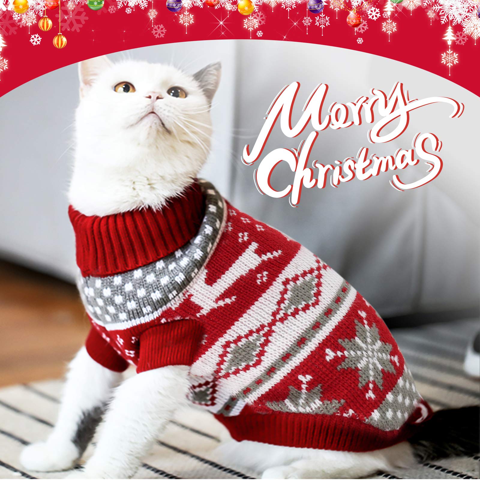 HYLYUN Cat Christmas Sweater Two-Color Pack5 for versatile looks