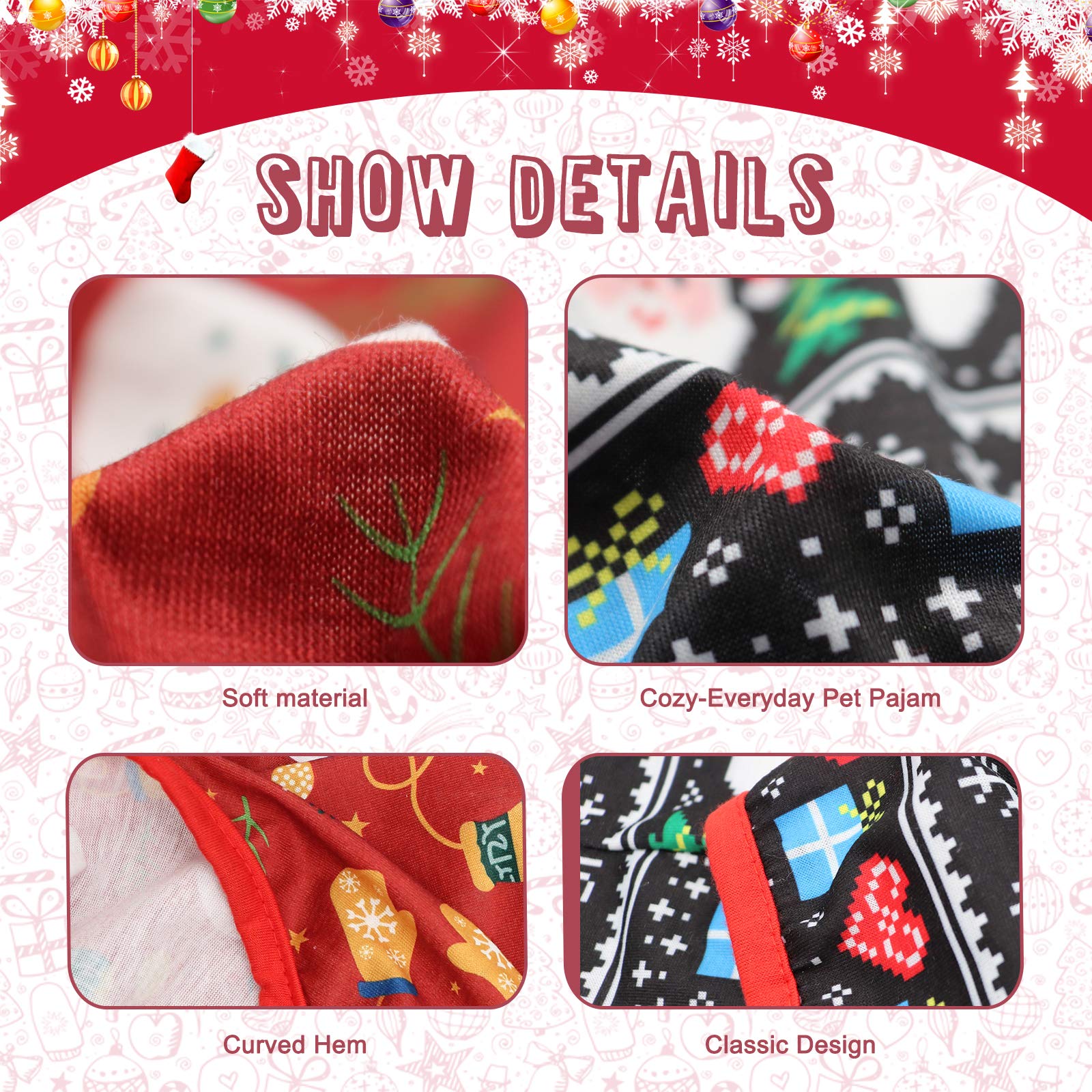 HYLYUN printed Christmas pattern on pet shirt for holidays