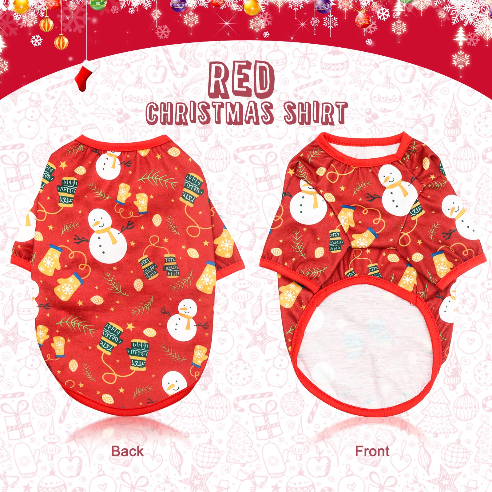 HYLYUN Christmas pullover dog shirt demonstrates easy on-off design