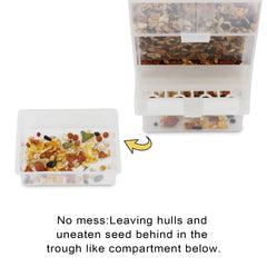 Hypeety Automatic Bird Feeder inside hanging keeps feeding tidy.