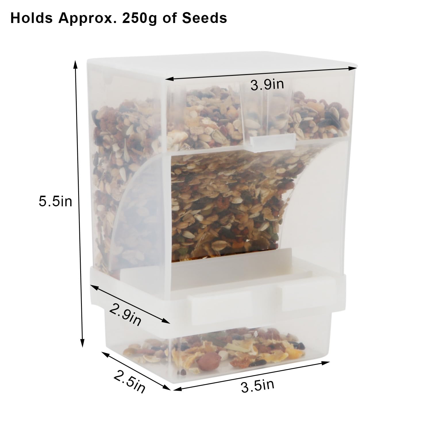 Hypeety Automatic Bird Feeder outside cage setup enables versatile placement.