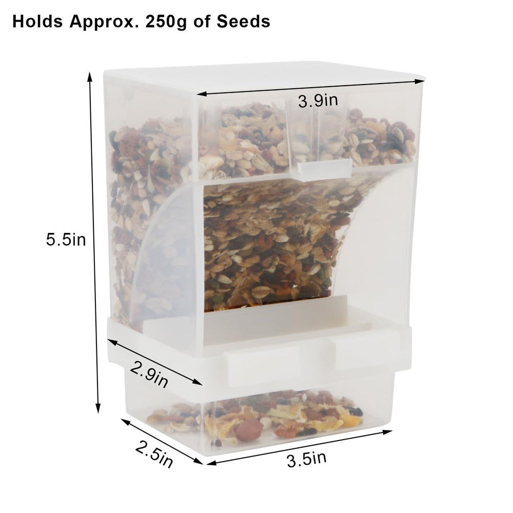 Hypeety Automatic Bird Feeder outside cage setup enables versatile placement.