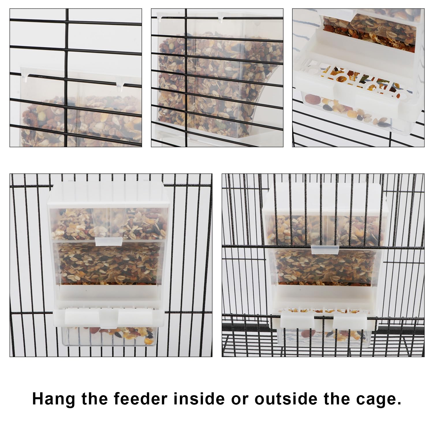 Hypeety Automatic Bird Feeder seed container holds 250g for days between fills.