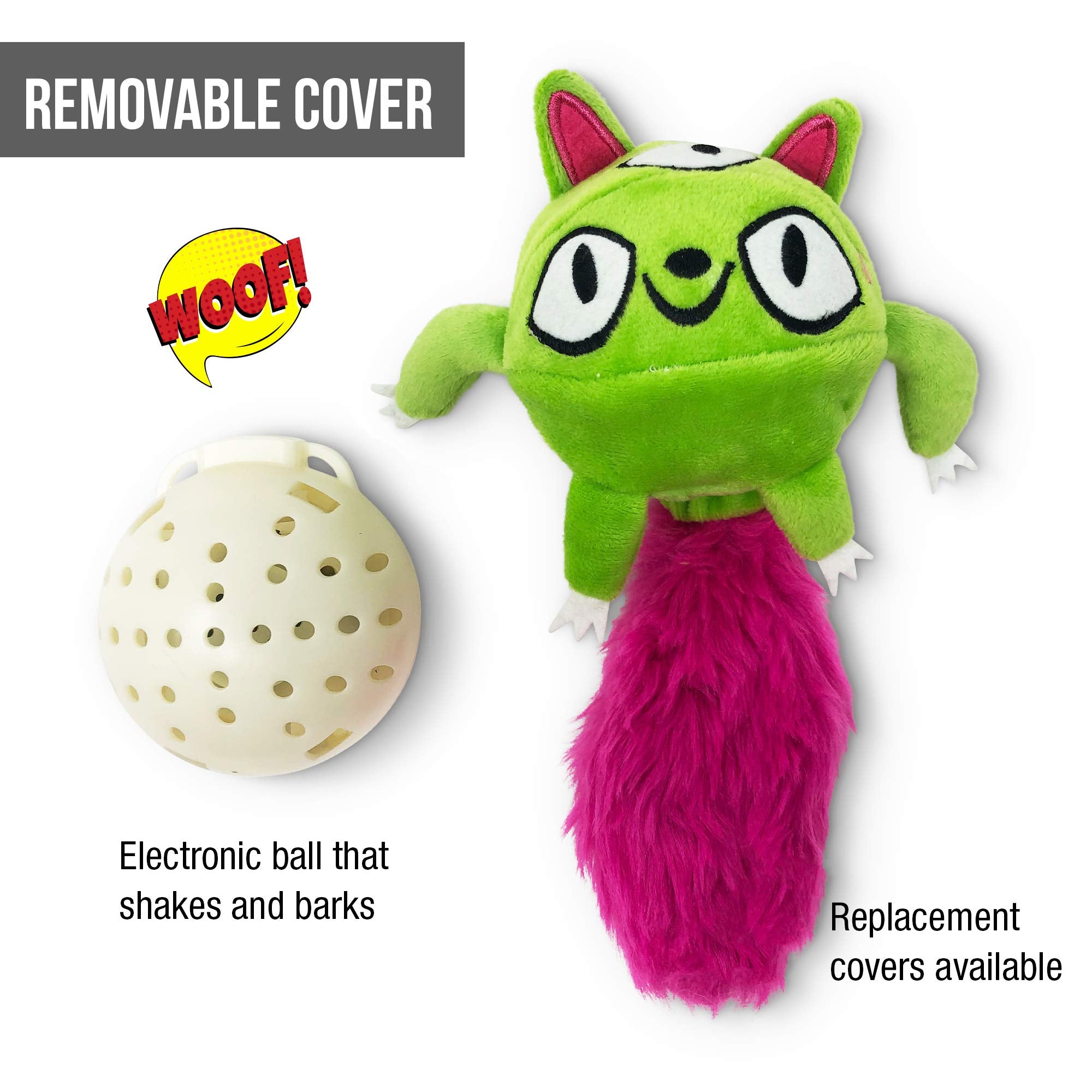 Hyper Pet Doggie Pal Monster Toy durable plush cover withstands rough play.