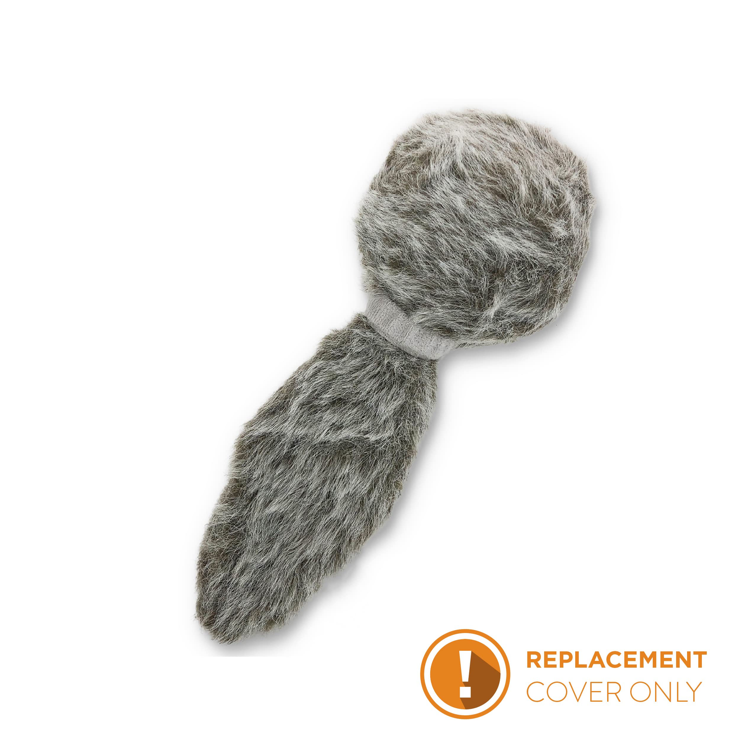 Hyper Pet Doggie Tail Grey plush cover provides inviting, soft texture for doggy exercise.