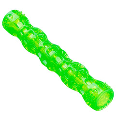 Hyper Pet Dura-Squeaks stick toy front view promotes durable fetch and water play.