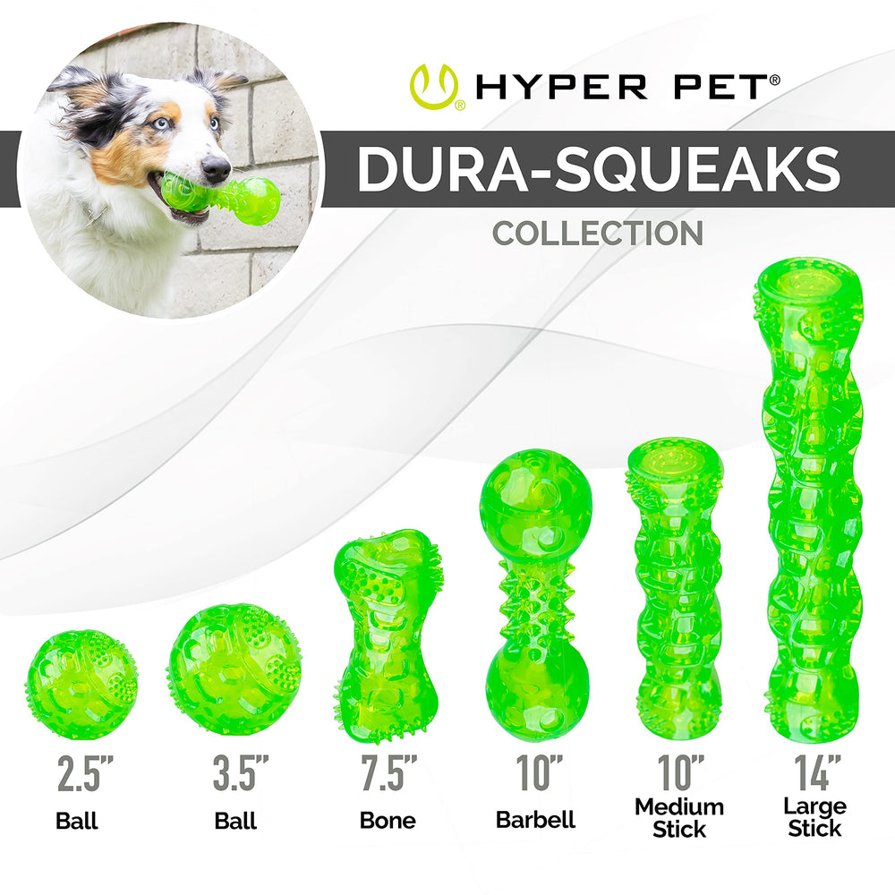 Hyper Pet DuraSqueak ball green easy to clean compared to traditional balls.