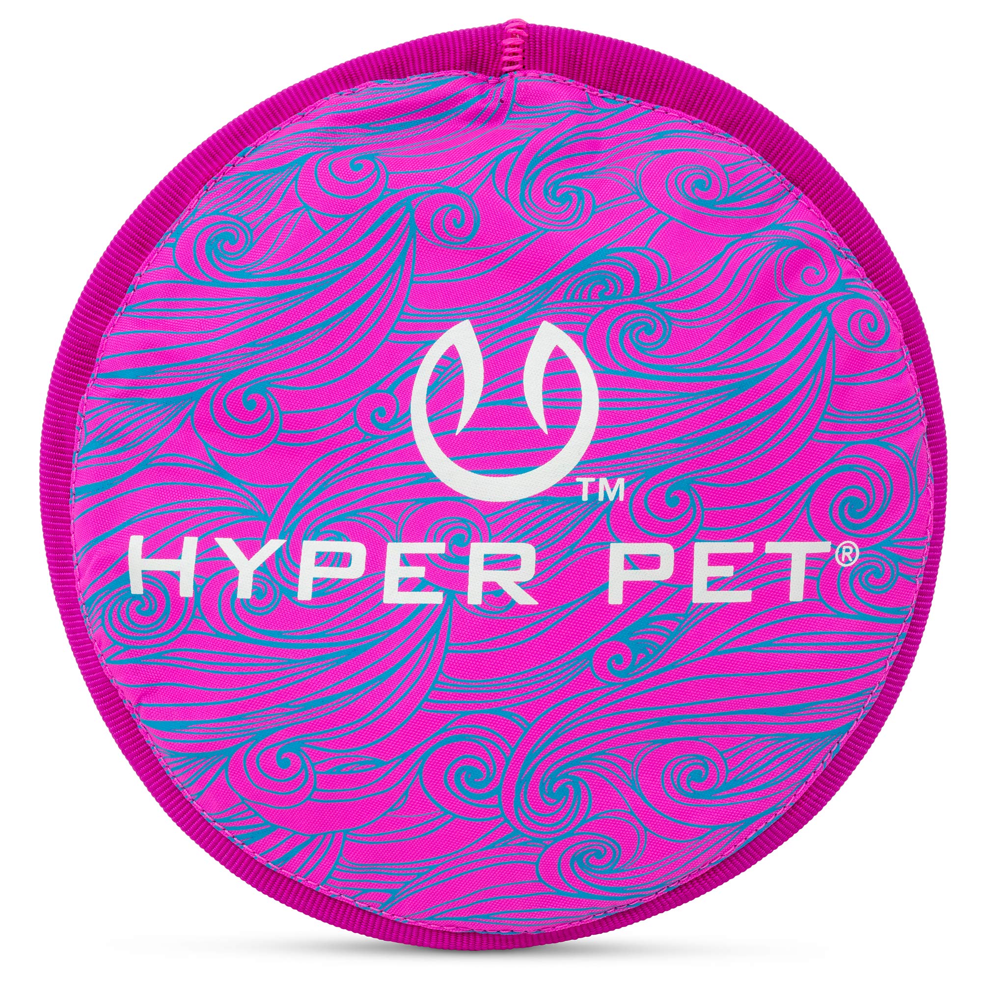 Hyper Pet Flippy Flopper 9in disc in purple swirl ready for fetch outdoors.