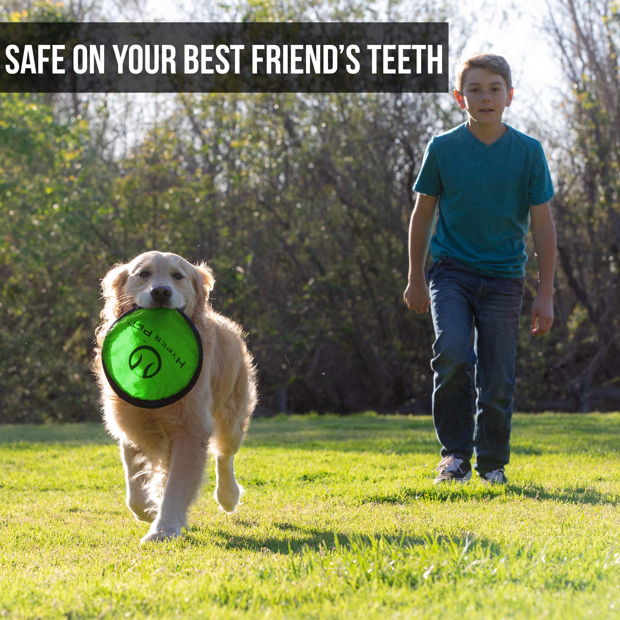 Hyper Pet Flippy Flopper bright colors improve visibility in grass and bushes.