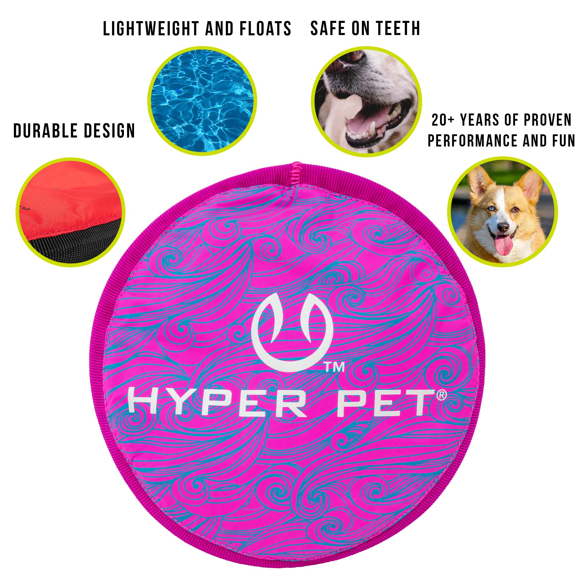 Hyper Pet Flippy Flopper floating on water for pool or lake fetch.