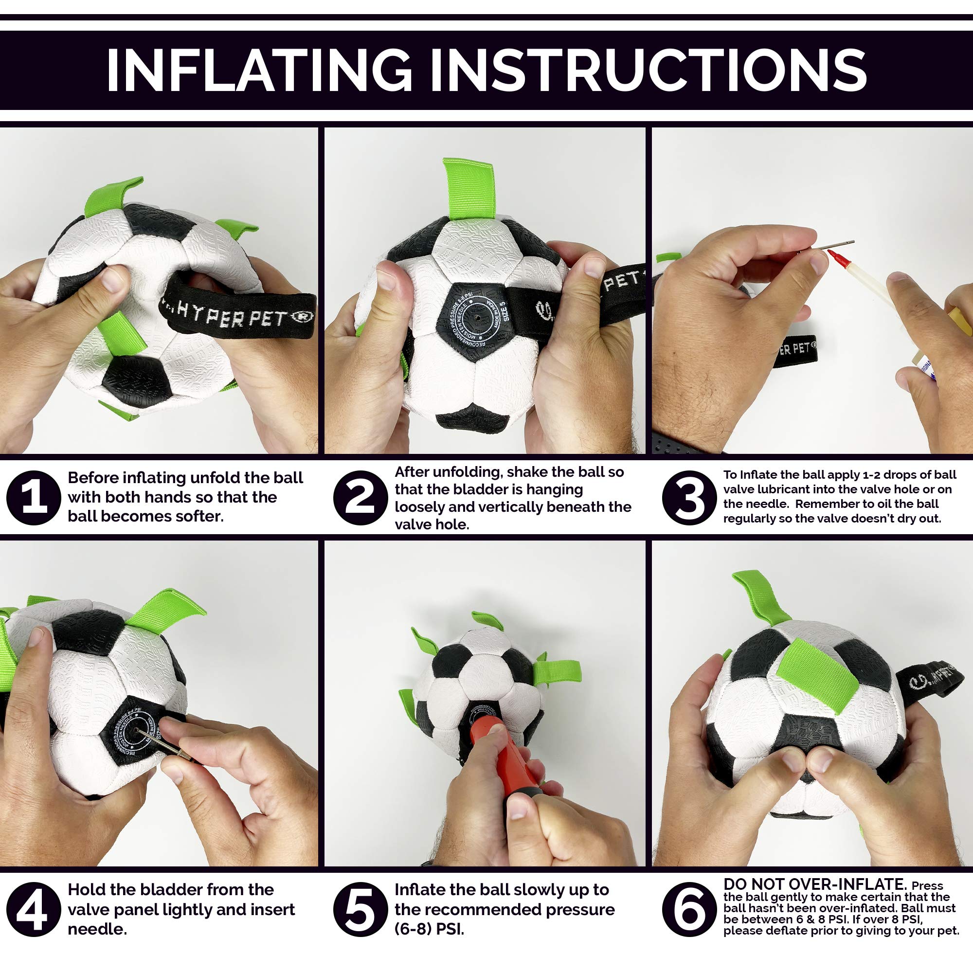 Hyper Pet Grab Tabs Ball material details highlight durable, teethe-friendly play