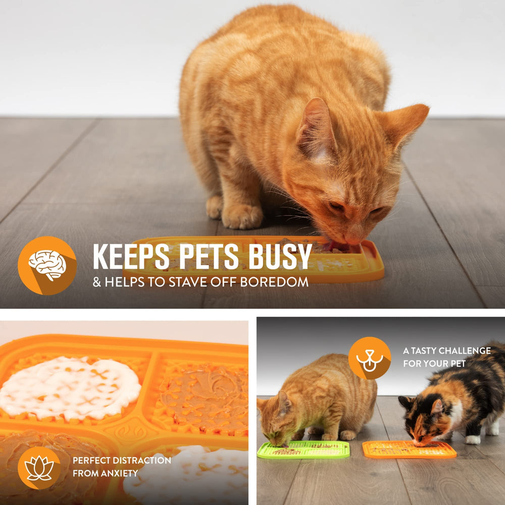 Hyper Pet IQ Treat Lick Mat cat-use engages cats with slow feeding and puzzle play.