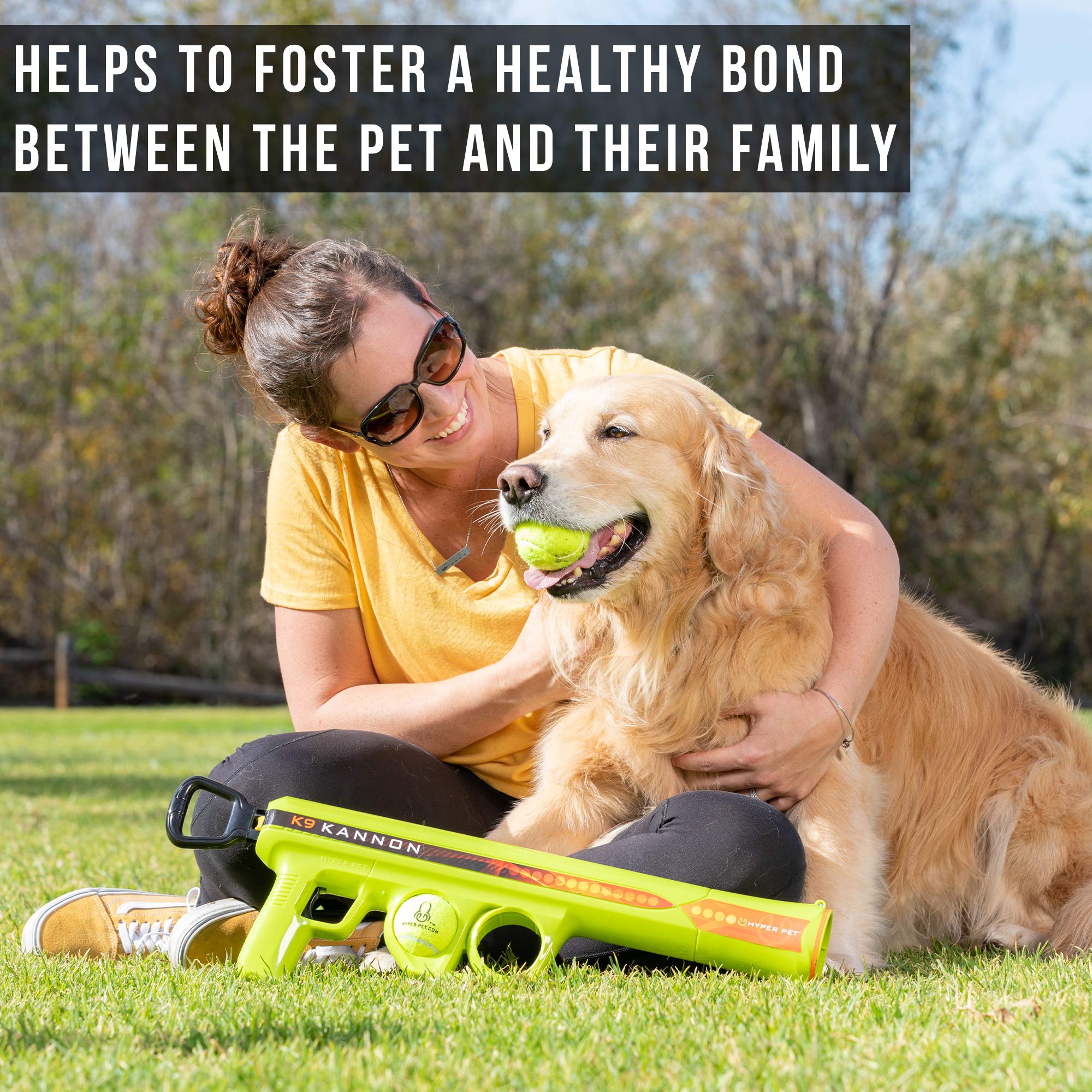 Hyper Pet K9 Kannon distance lever adjust highlighting customizable throw range for different dogs.