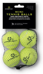 Hyper Pet mini tennis ball pack green close-up for small dog fetch.