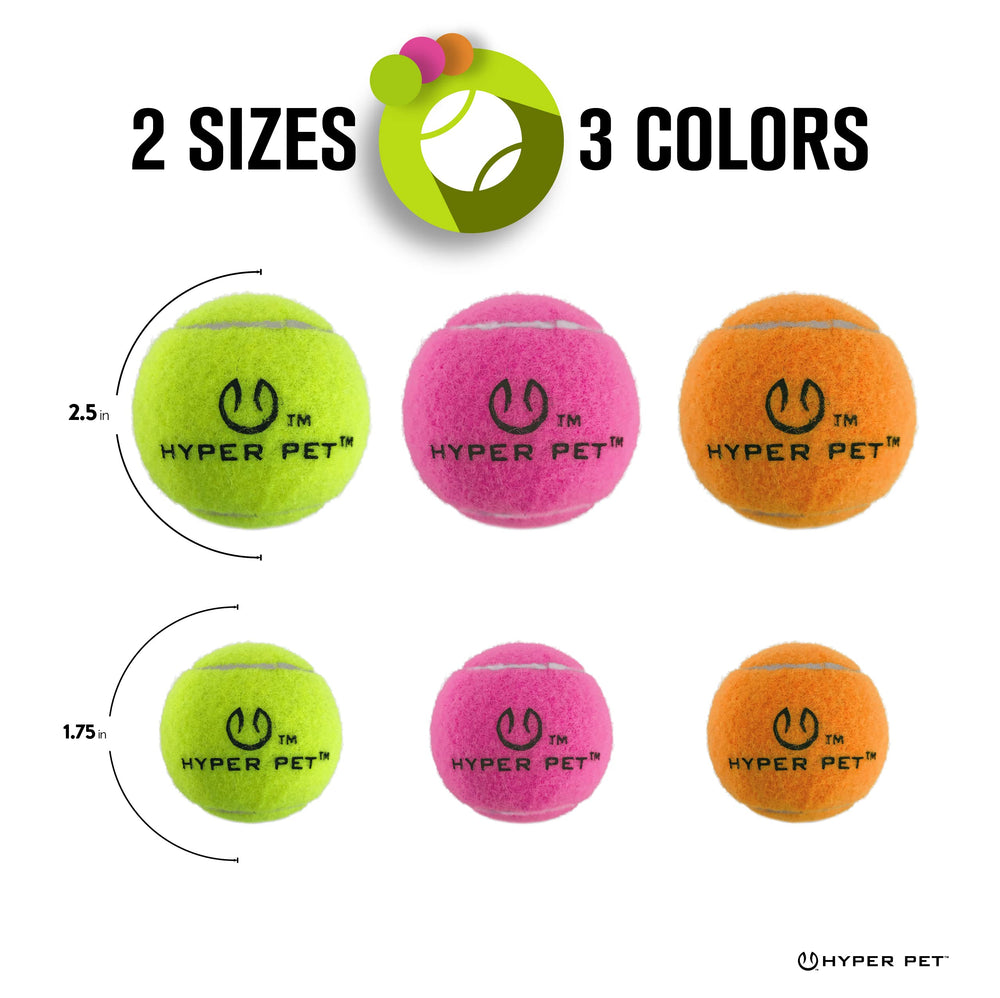 Hyper Pet mini tennis balls measure 1.75 inches for perfect small-dog interaction.