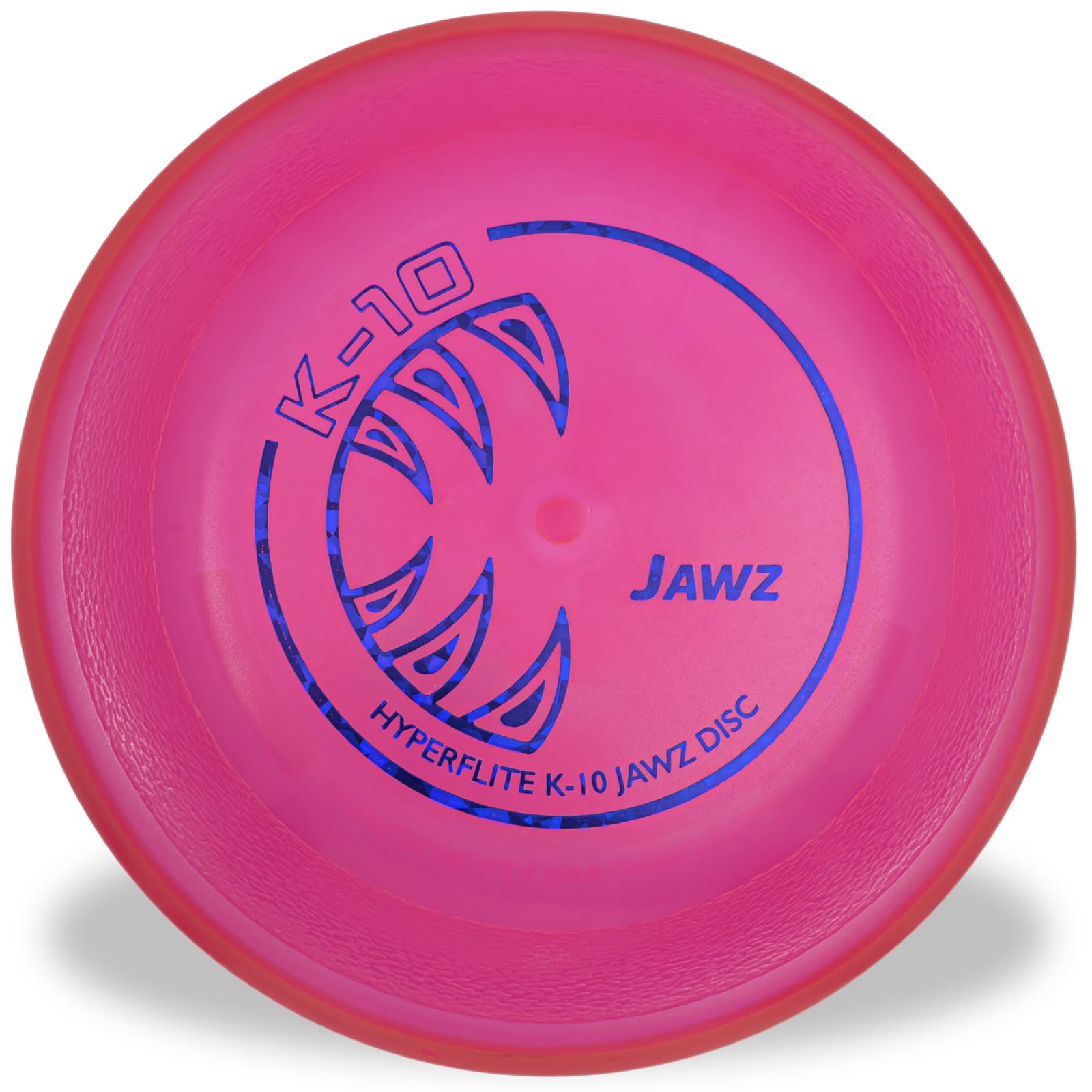 Hyperflite K-10 Jawz Pink Disc front view; durable fetch toy for large dogs