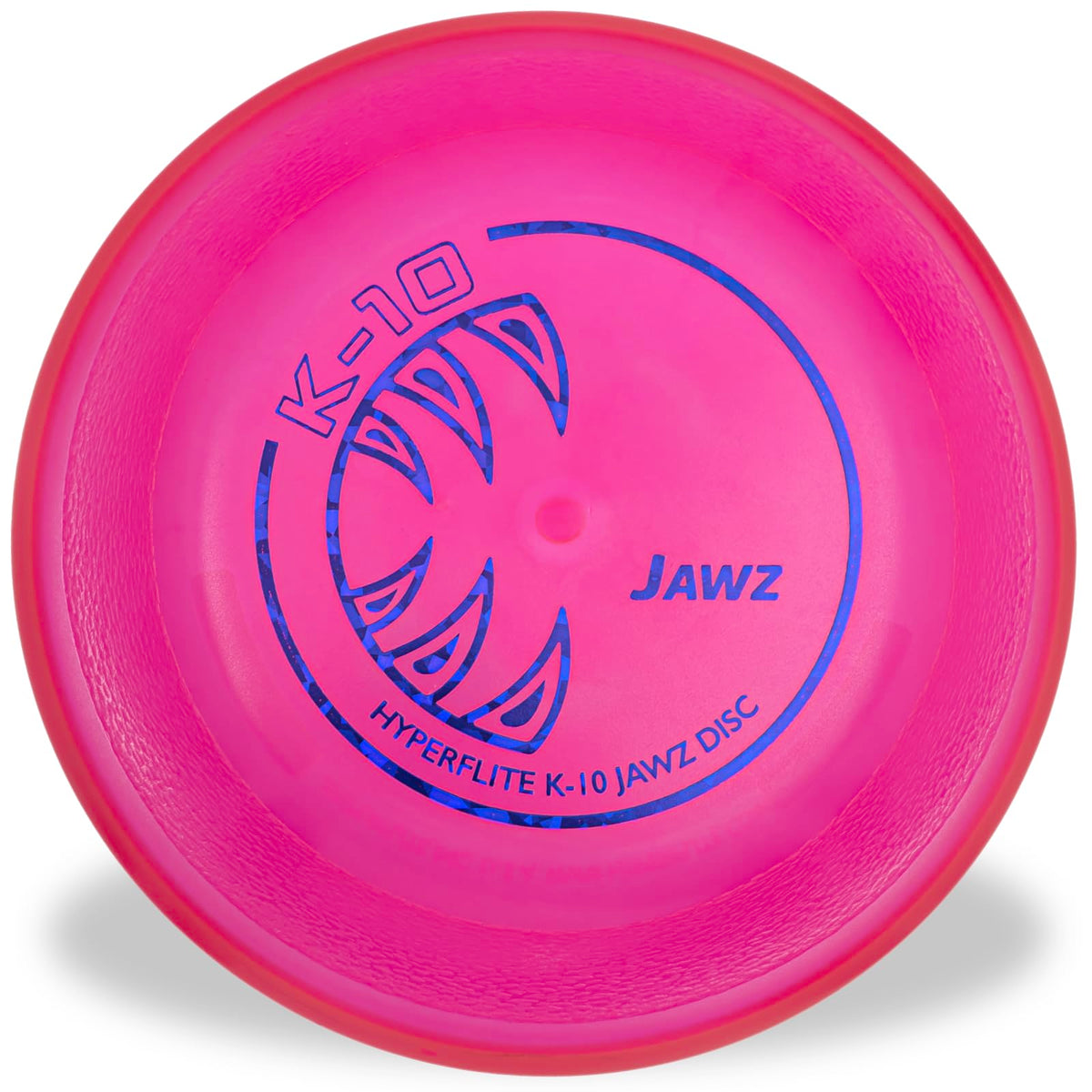 Hyperflite K-10 Jawz Pink Disc front view; durable fetch toy for large dogs
