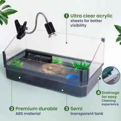 HYPESIDE large turtle tank kit acrylic 360-view emphasizes visibility for observation