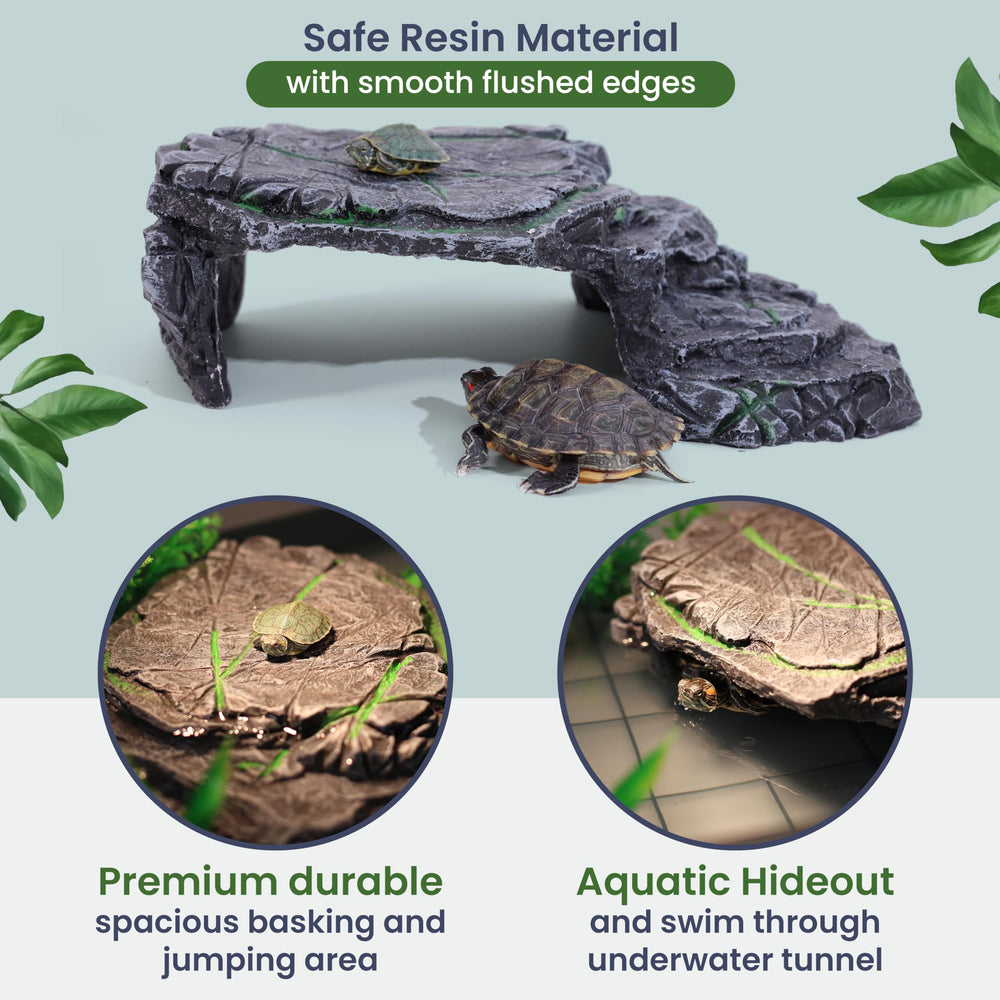 HYPESIDE large turtle tank kit basking-platform for proper heat exposure