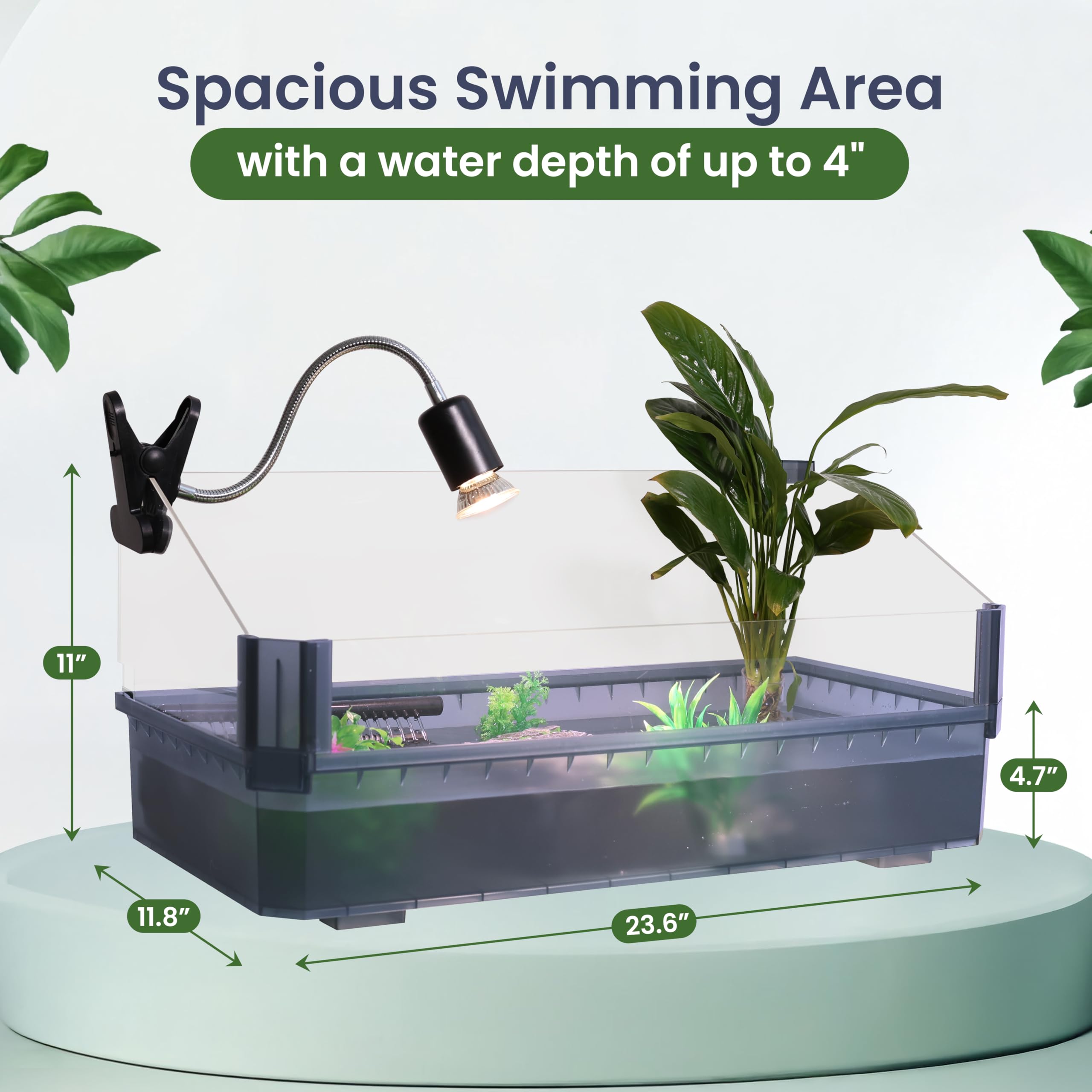 HYPESIDE large turtle tank kit drain-hole enabling quick water changes