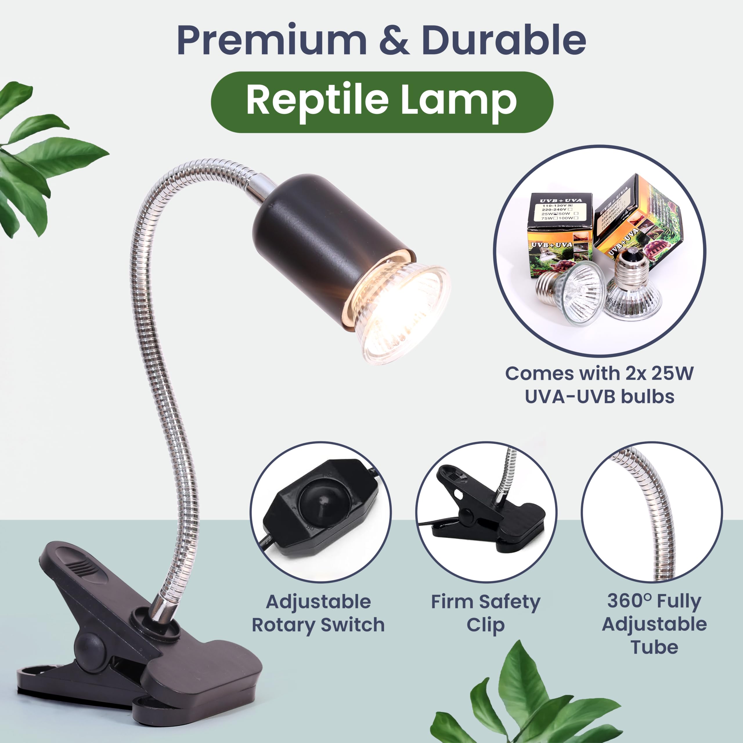 HYPESIDE large turtle tank kit uvb-lamp providing daylight-like cycle for activity
