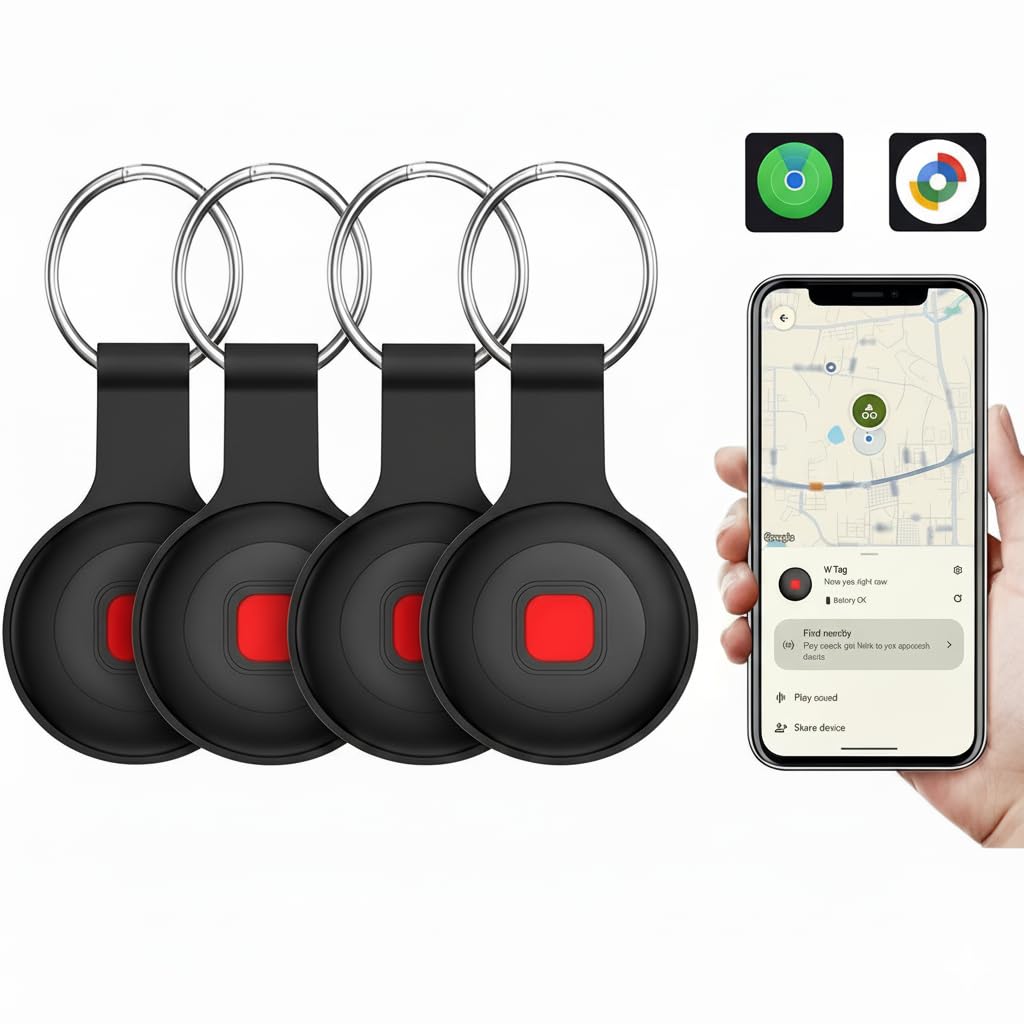 Hyphoon Air Tracker Tags four-pack with keyring attachment for quick key finding