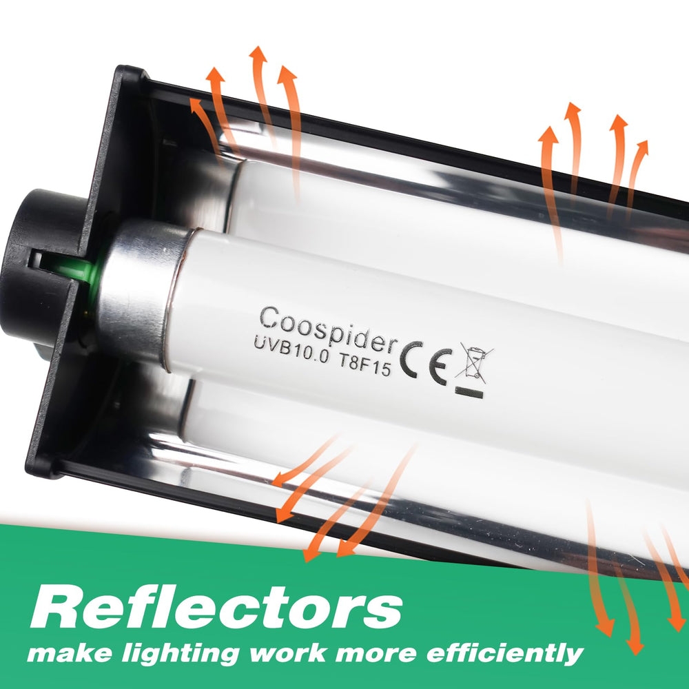 Hypool T8 Strip UVB fluorescent bulb combo kit shown with packaging and lamp.