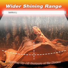 Hypool UVB reptile light broader coverage illustrates wide-area illumination.