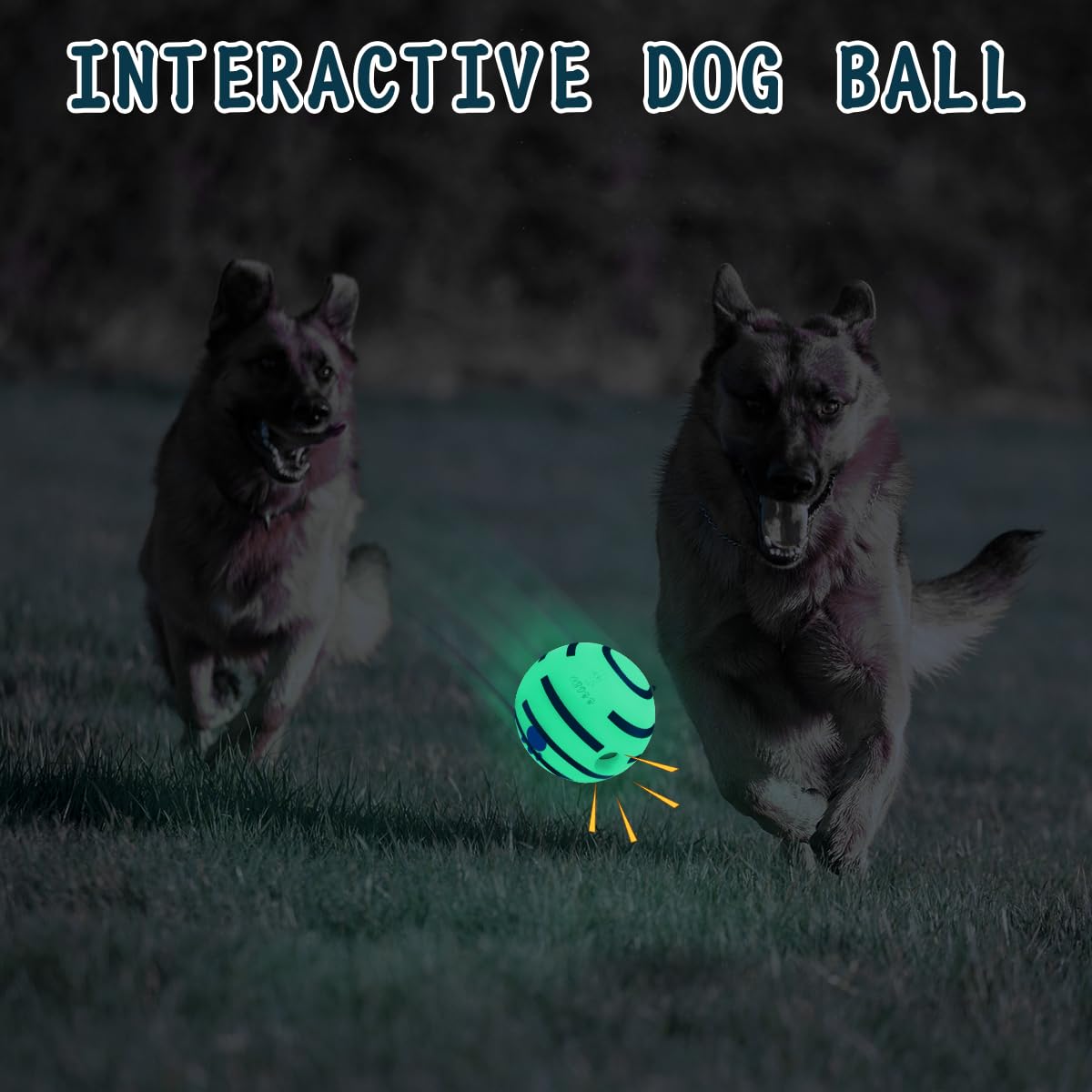 HYQ glowing ball medium size suits mid-sized dogs for active fetch.