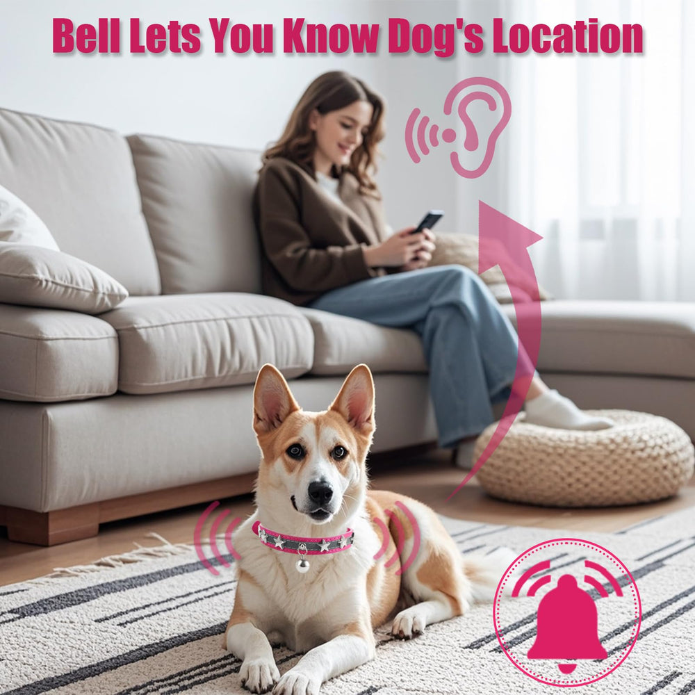 HYQHYX Reflective Collar bell-detail helps locate your dog by sound
