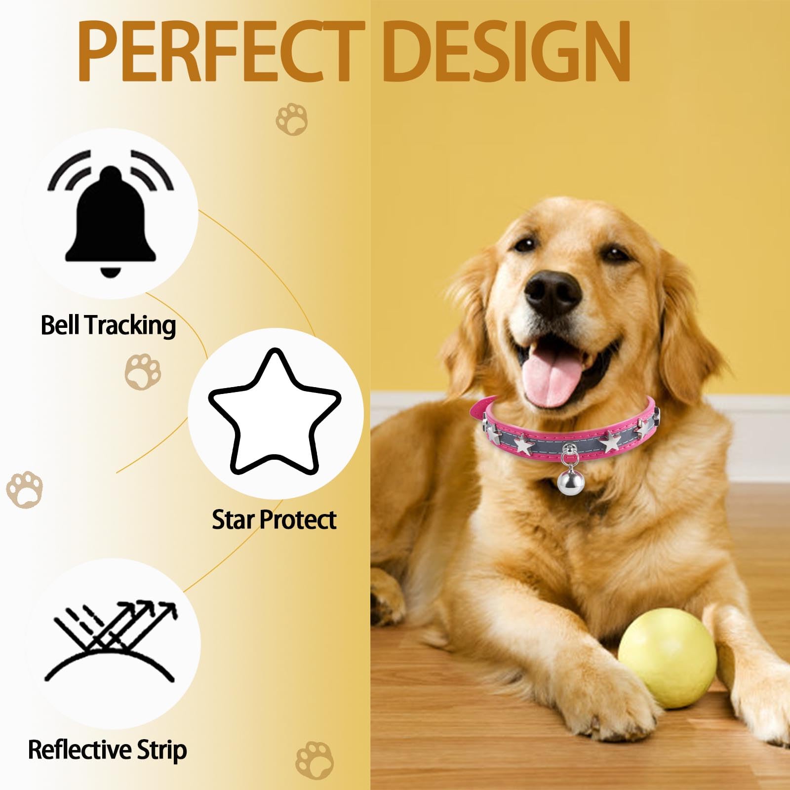 HYQHYX Reflective Collar leather materials show durability and comfort