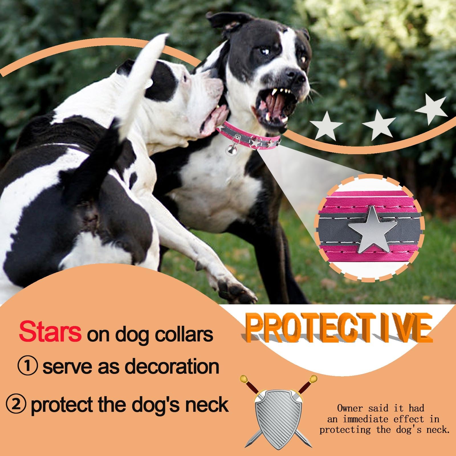 HYQHYX Reflective Collar star-decor adds cute style and neck protection