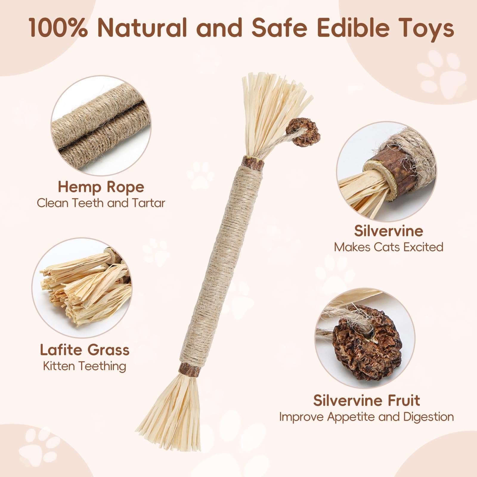 HYSDBAGS silvervine sticks sniff-chew closeup – cat explores natural aroma and texture.