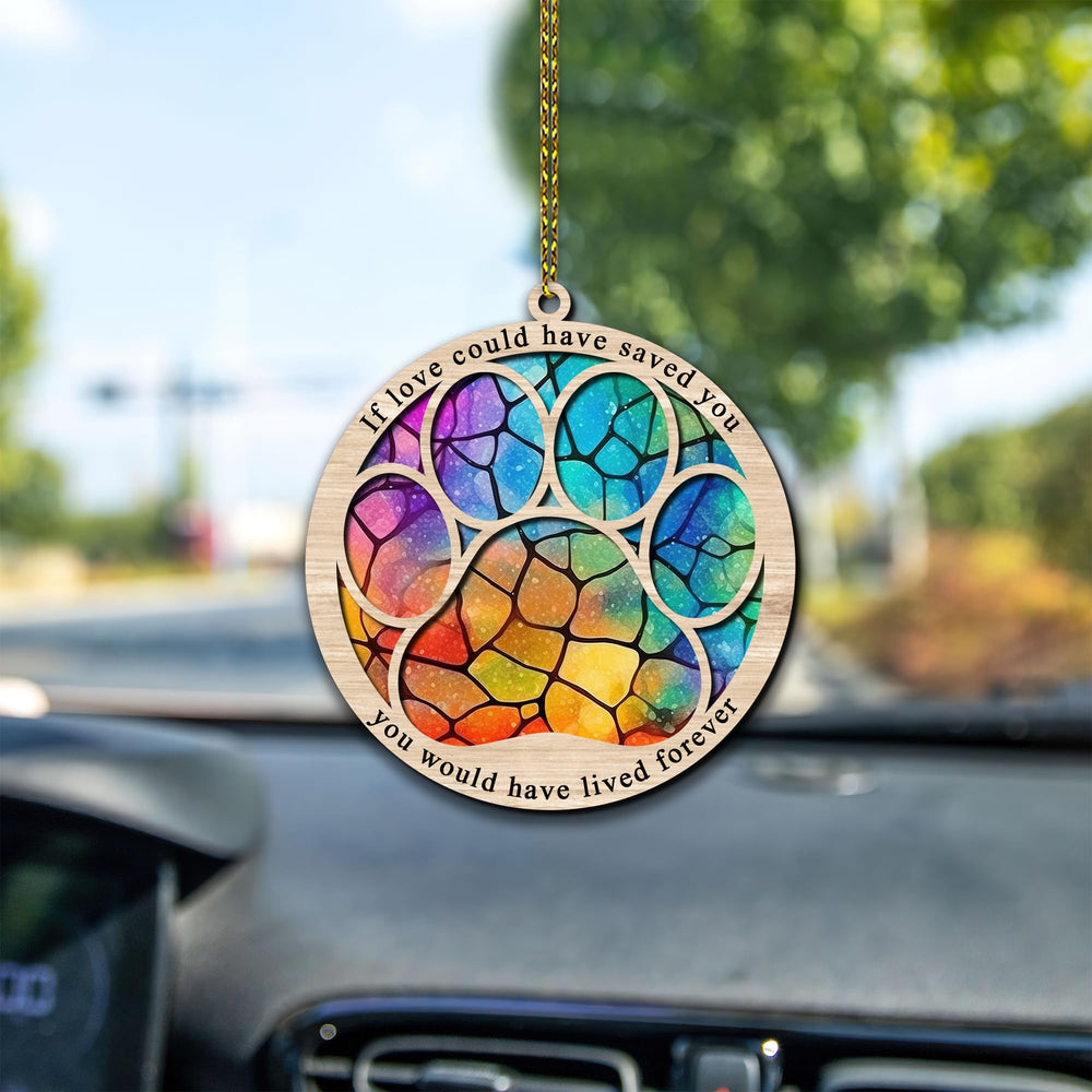 Hyturtle paw memorial suncatcher featuring vibrant full color print