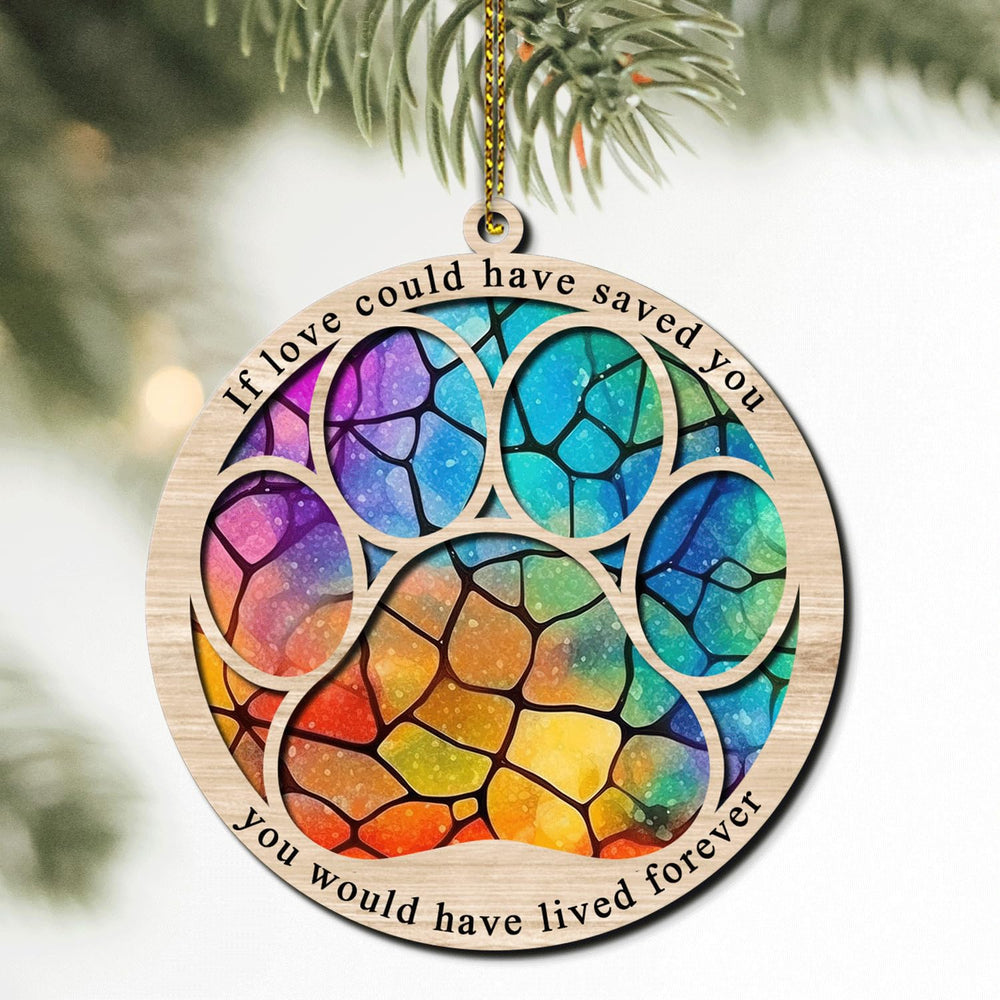 Hyturtle paw memorial suncatcher displayed on a wreath