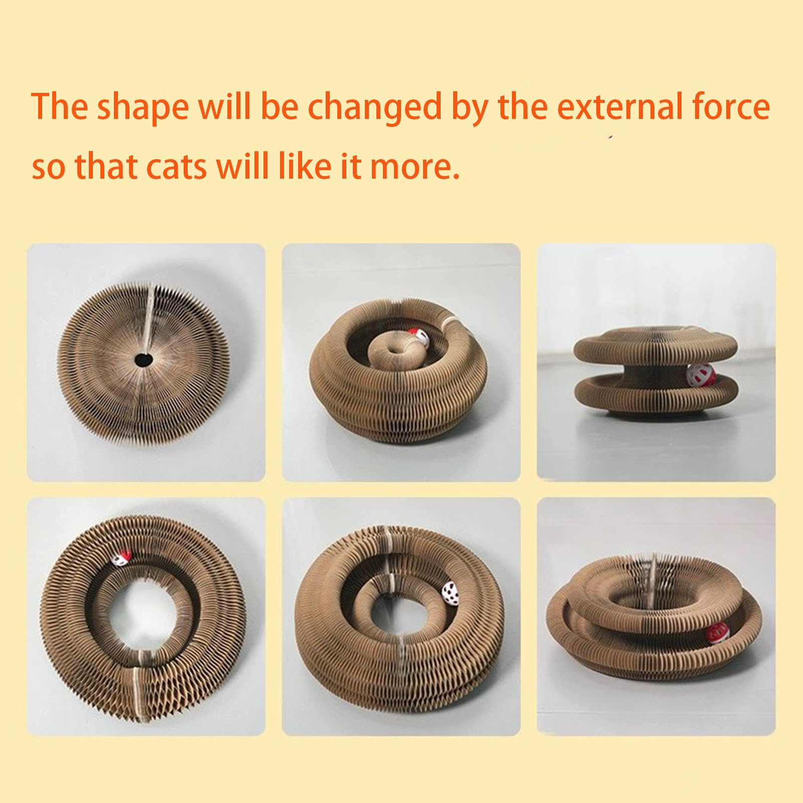 HYuMCCyhT recyclable cat toy folded-crib shows versatile resting or scratching setups.