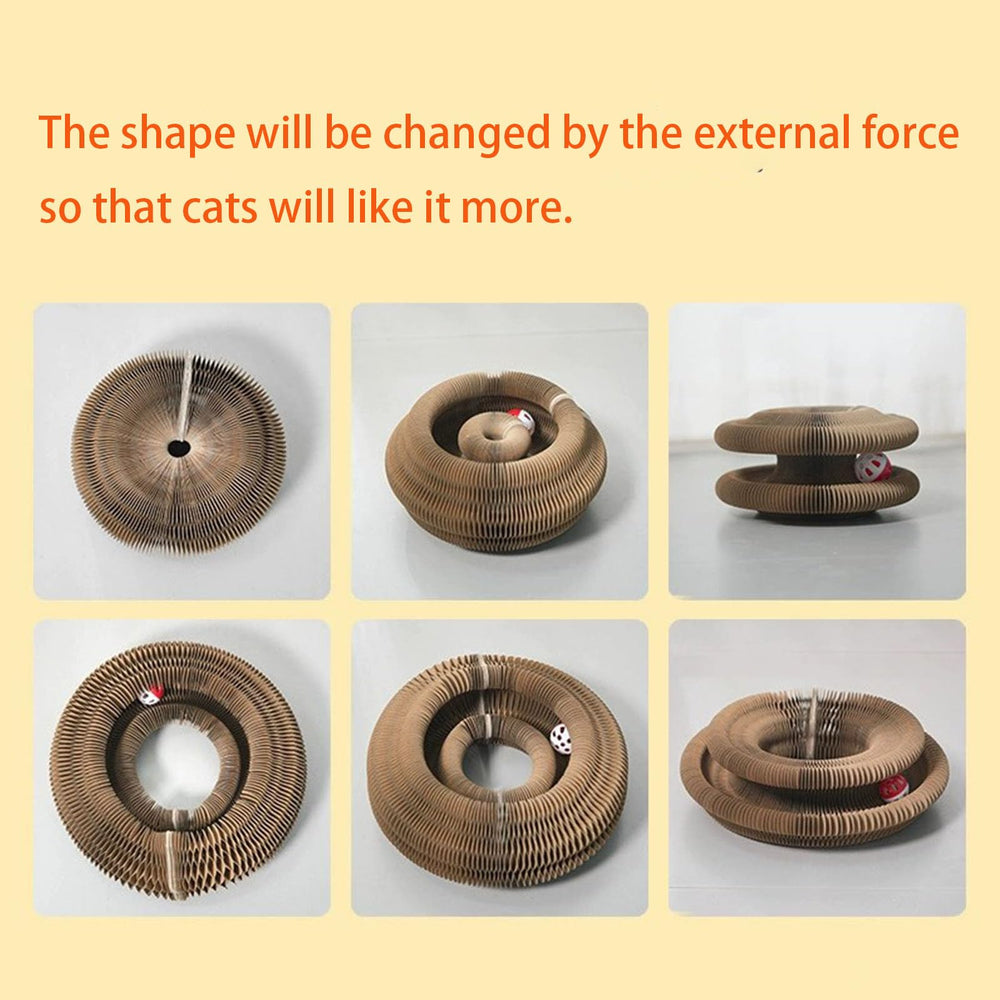 HYuMCCyhT recyclable cat toy folded-crib shows versatile resting or scratching setups.