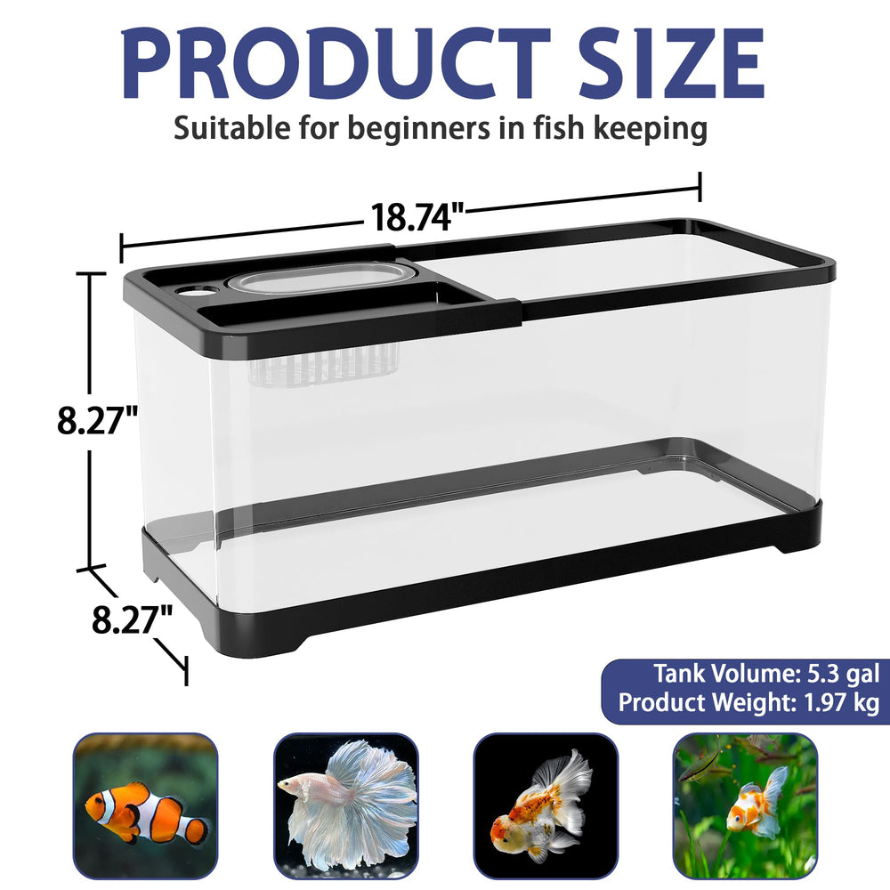 HYUVCX 360-view acrylic tank offers clear visibility and durable safety