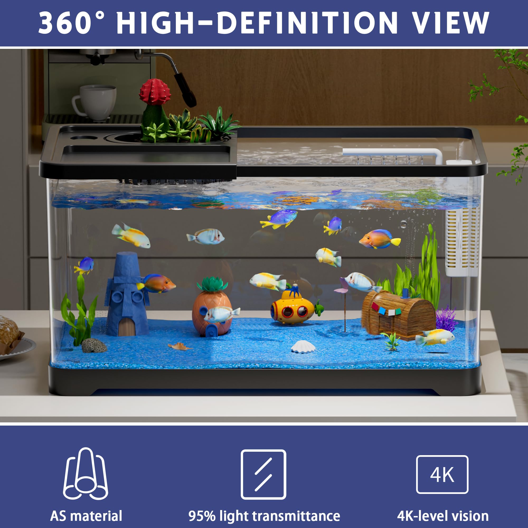 HYUVCX LED full-spectrum light showing white, warm, and blue mood lighting